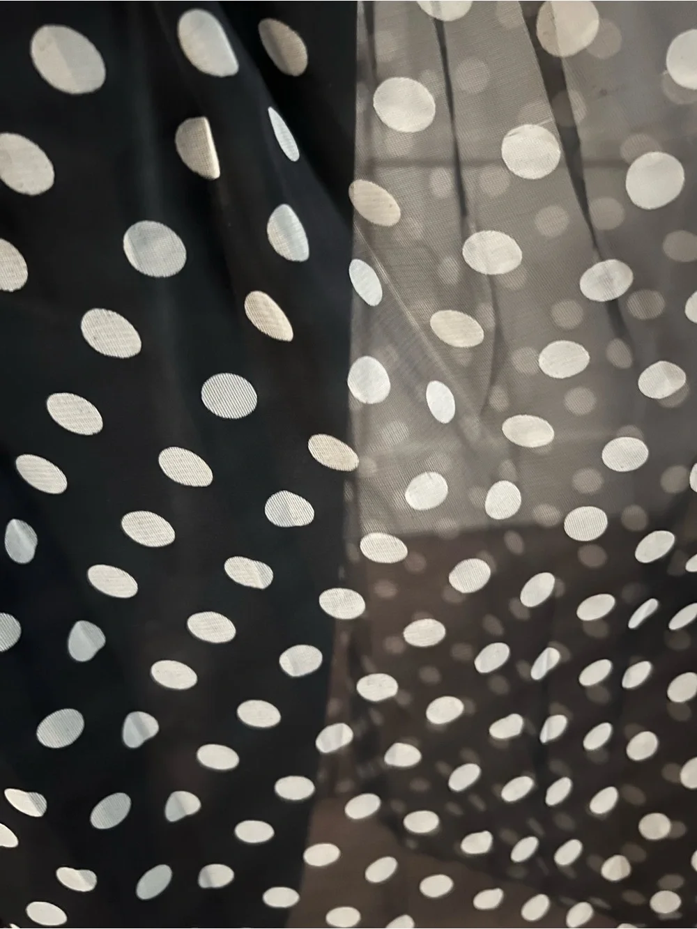 POLKA DOT Sheer Goth Midi Skirt M L